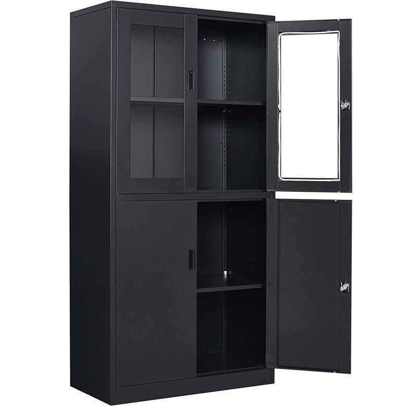 Armoire de rangement à 2 tablettes, Noir