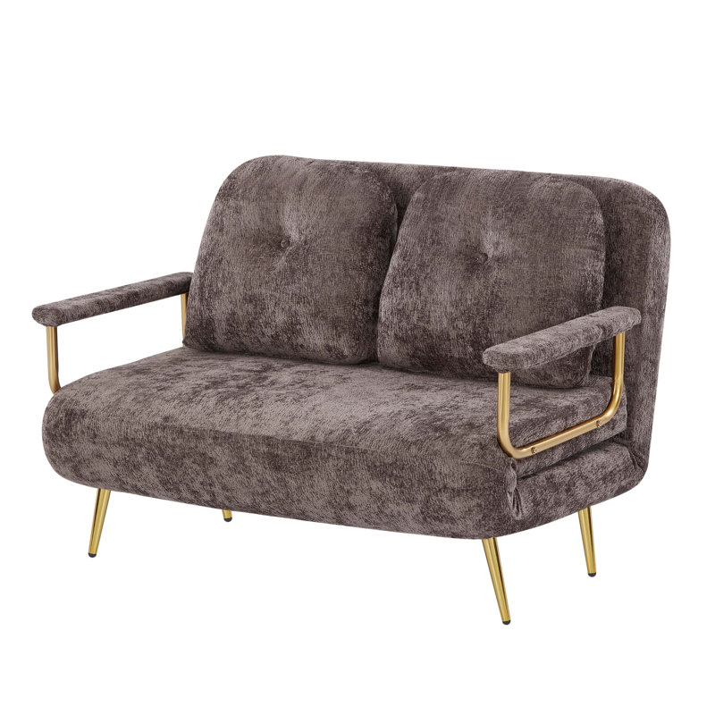 Ajaylah 2 Seater Teddy Sofa Bed, Dark Taupe