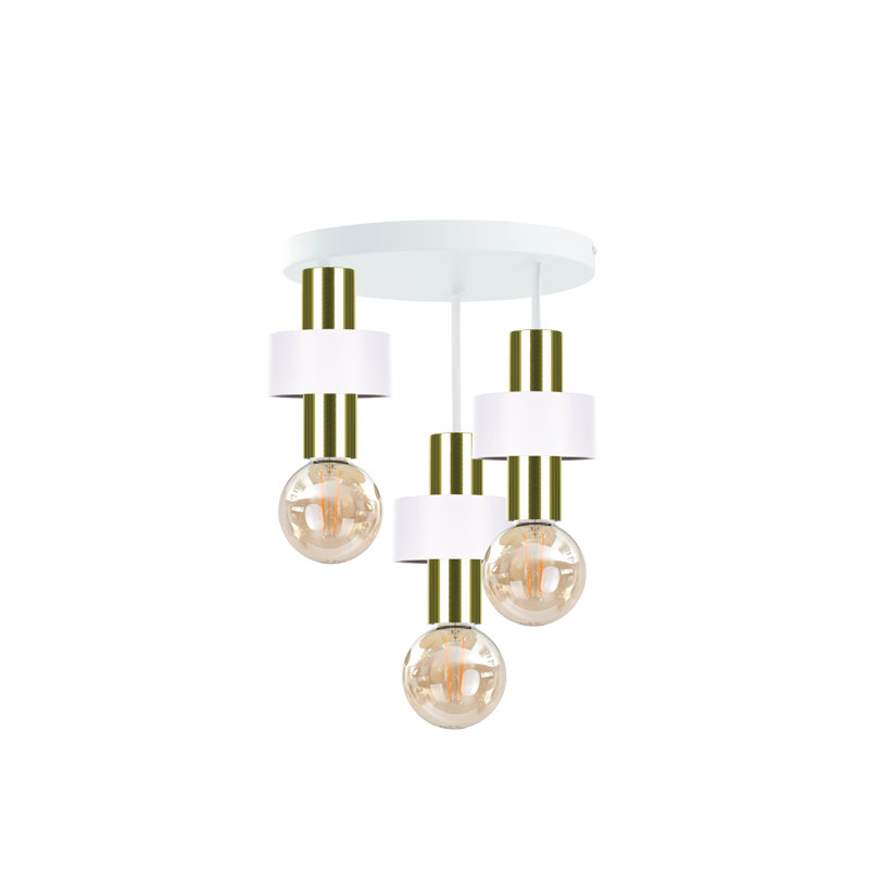 Berndien Semi Flush Mount, White/Green