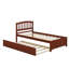 Lit plateforme simple en bois avec lit gigogne-211628363