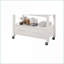 Chariot de cuisine avec plateau en acier inoxydable, 3 tiroirs Roulettes verrouillables | Finition blanc neige | Acier inoxydable, bois synthétique