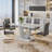 7 Piece - Marbled Dining Table Set-1498344953