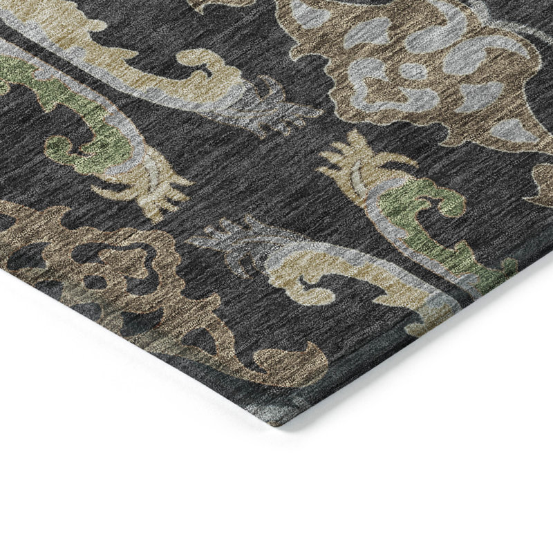 Tapis noir intérieur / extérieur lavable à la machine Cicel ACN1153, Rectangle 2 pi 6 po x 3 pi 10 po