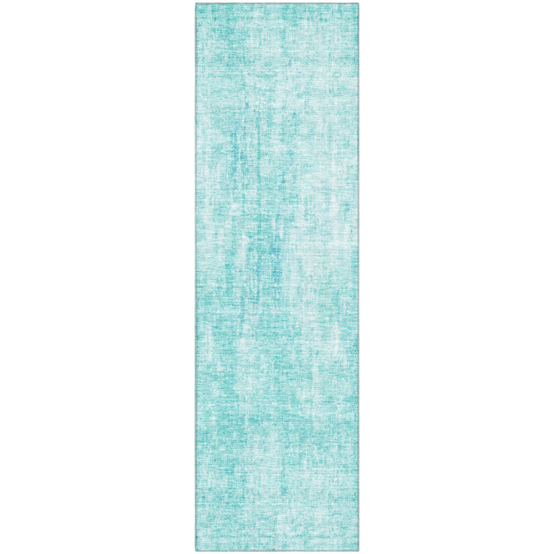 Premium Machine Washable Brittney Teal Rug, Runner 2'3" x 7'6"