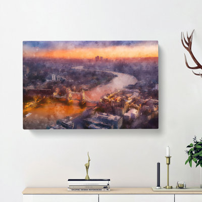 Sunrise Over London - Wrapped Canvas Painting