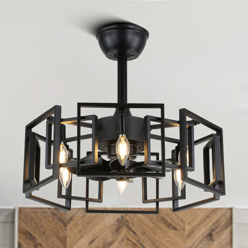 20" Matte Black Modern Ceiling Fan