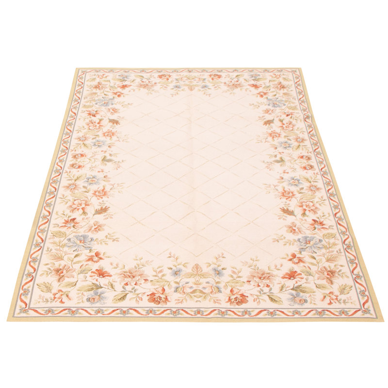 Tapisserie Dynasty ivoire kilim 5 pi 7 po x 8 pi 4 po