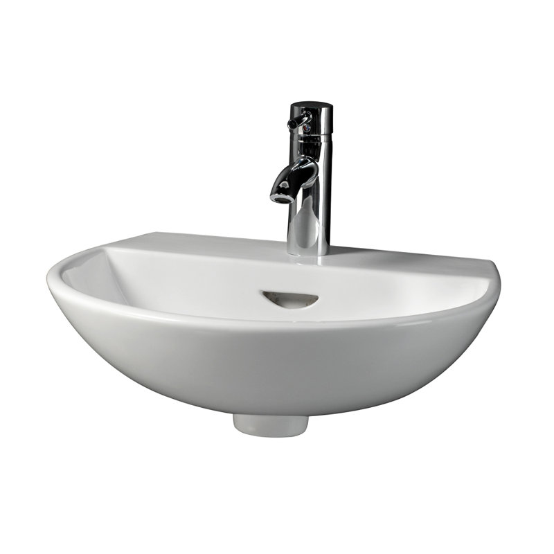 Barclay Reserva 550 20'' White Vitreous China U-Shaped Bathroom Sink with Overflow, 4" Centers