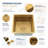 LQS 17" L x 17" W 16 Gauge Stainless Steel Undermount Workstation Gold Prep Bar Sink with Accessories-138105289