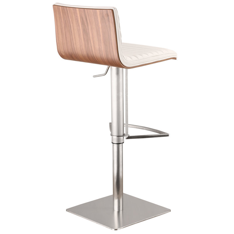 Tabouret de bar Framlingham Cafa, Acier inoxydable brossé, Blanc