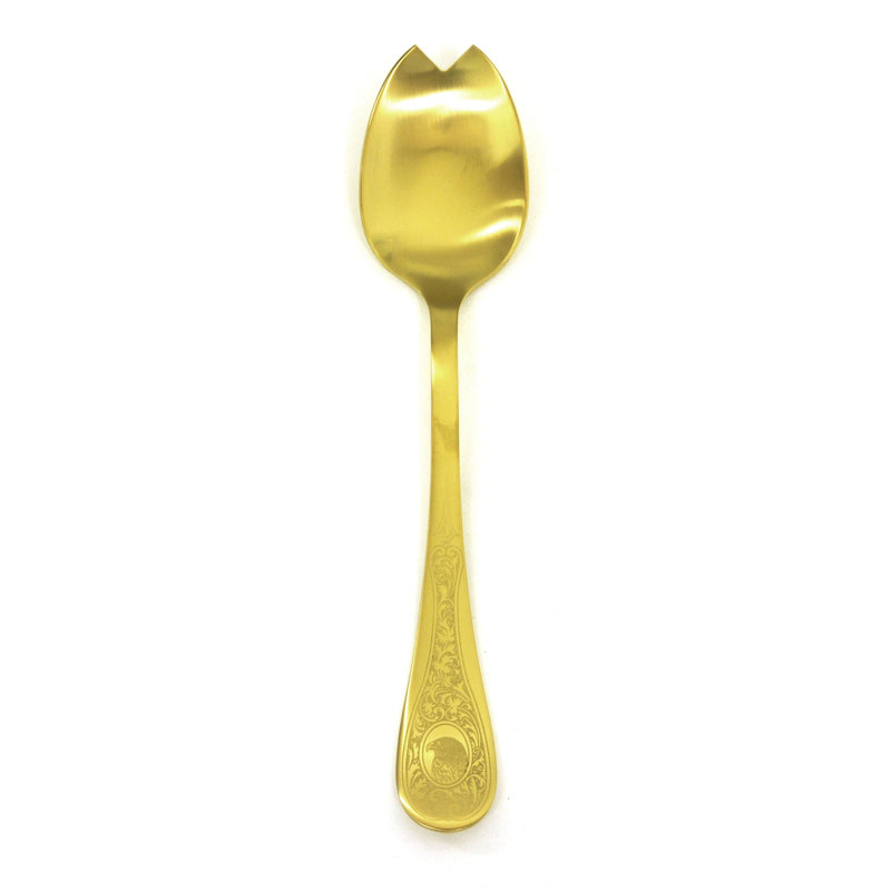 Diana Stainless Steel Salad Servers, Ice Gold