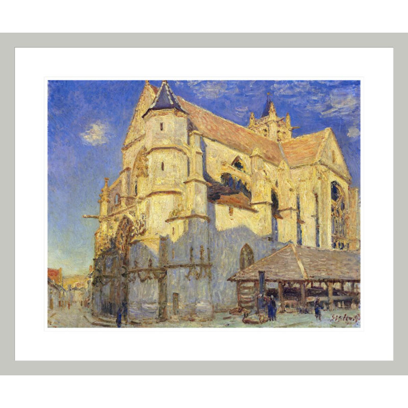 «The Church at Moret Frosty Weather» par Alfred Sisley, impression giclée encadrée, 23.5" H x 28.01" W