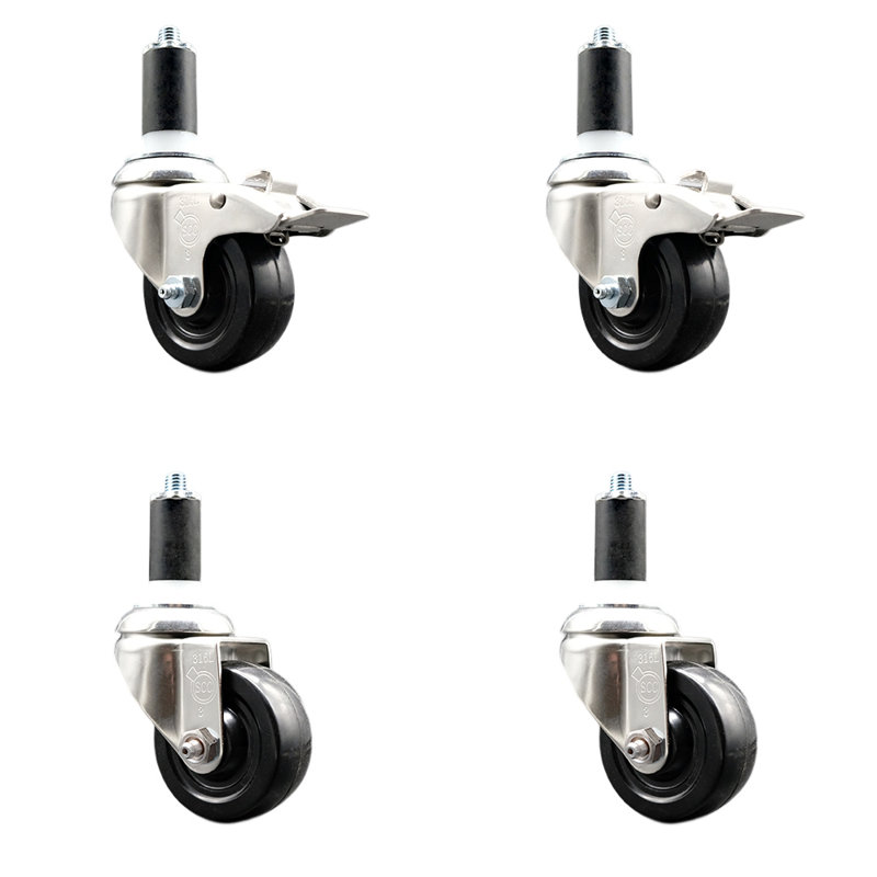 Swivel Stem Caster, 3" H x 3" W
