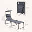 Chaise longue pliante avec auvent réglable et coussin-565828243