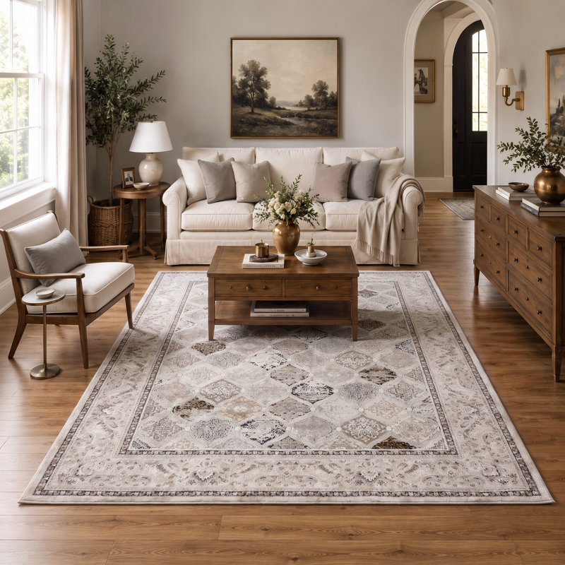 Shonique Cotton Abstract Indoor Rug, Rectangle 6'6" x 9'5"
