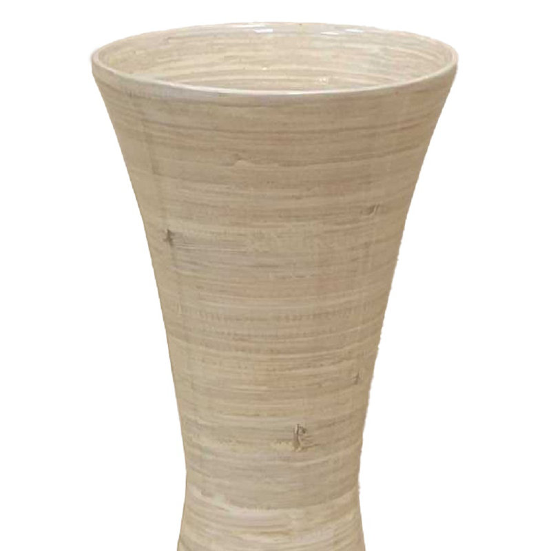 Orren Ellis 27" Elegant Bamboo Floor Vase with Hourglass Design - Ideal for Silk Plants Dried Branches or Long Stem Flowers - Perfect for Dining Room Living Room Entryway or Home Office Decor, Purple