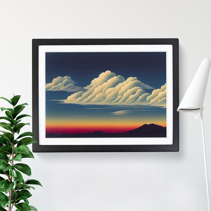 Dramatic Clouds - Single Picture Frame Print, Black Framed, 46cm H x 64cm W x 2cm D