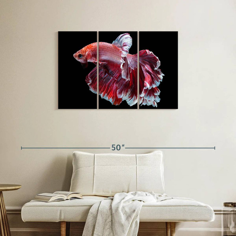 Brampt Red And White Betta Fish, 24" H x 38" W