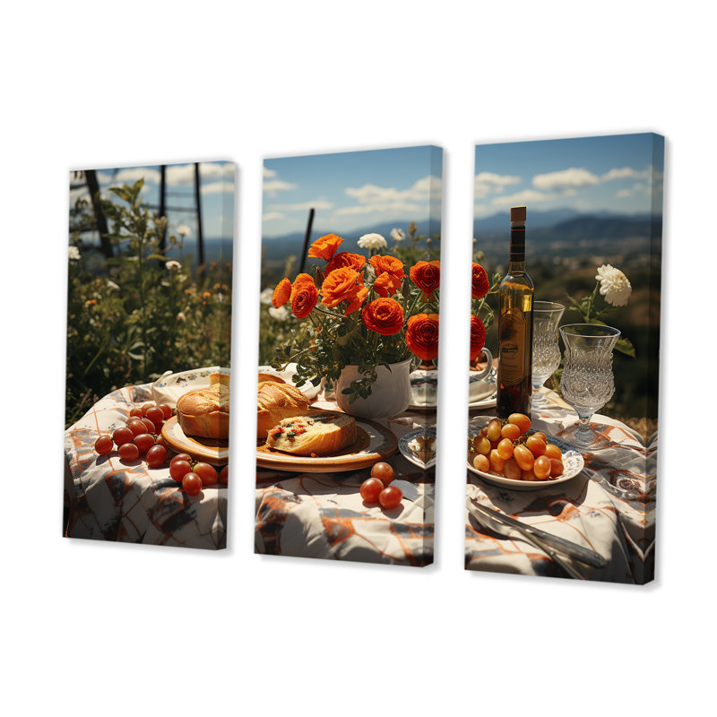 Joyful Gathering Picnics For Two I - Ensemble de salon d'art mural et repas de pique-nique, H 28 po x l 36 po