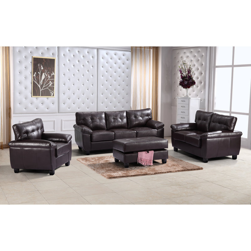 Benton 78'' Faux Leather Sofa, Cappucino Faux Leather
