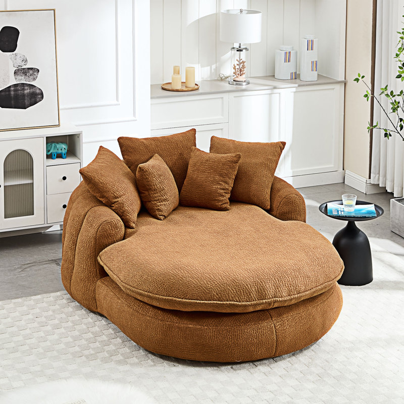 Fauteuil à billes rembourré avec coussins, Orange