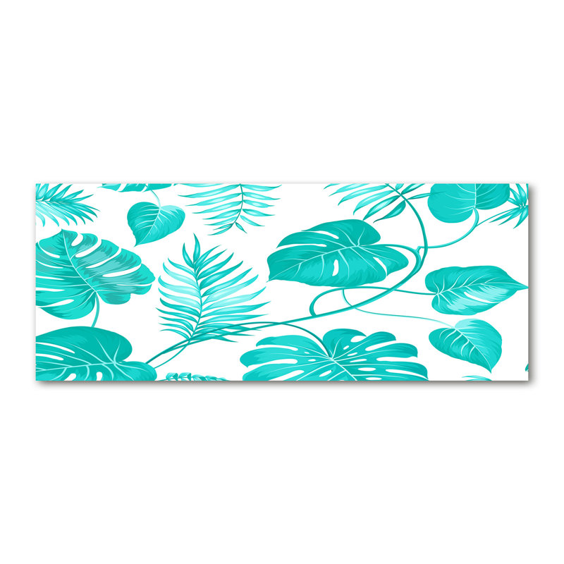 Tropical Leaves - No Frame Print on Glass, Canvas, 50cm H x 125cm W x 2cm D