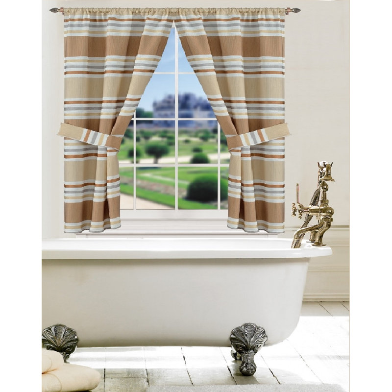 Asherton Semi Sheer Curtain Pair, Beige