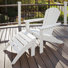 POLYWOOD Cape Cod Trex Outdoor Plastic Folding Adirondack Chair with Ottoman