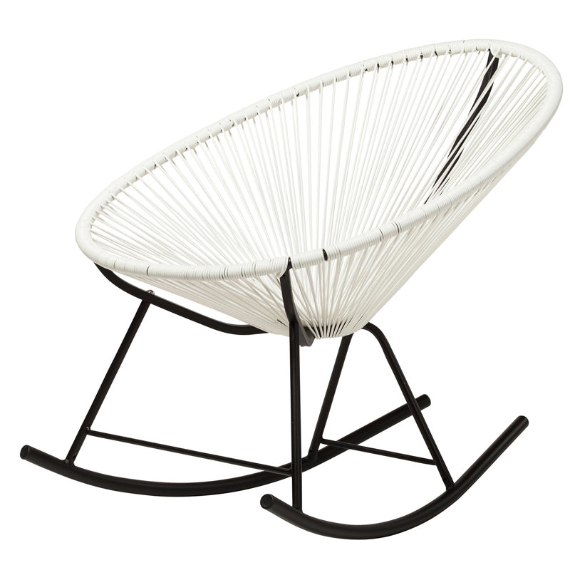 Chaise berçante d'extérieur en métal, Blanc