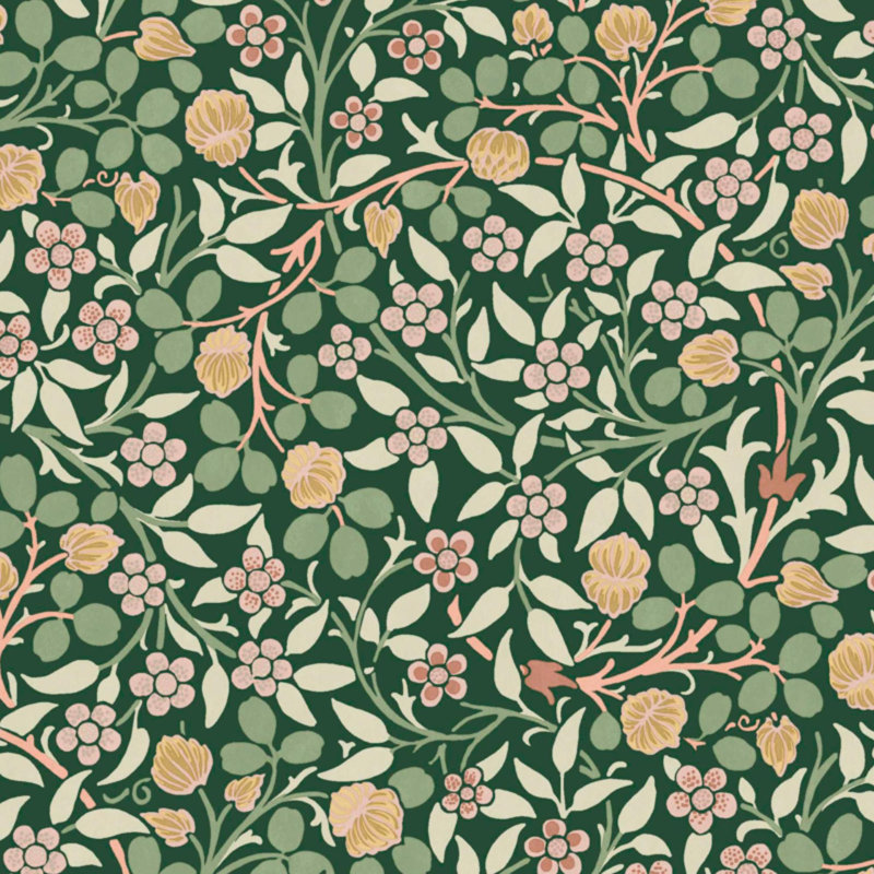 William Morris Clover Spring Garden Wallpaper, Green