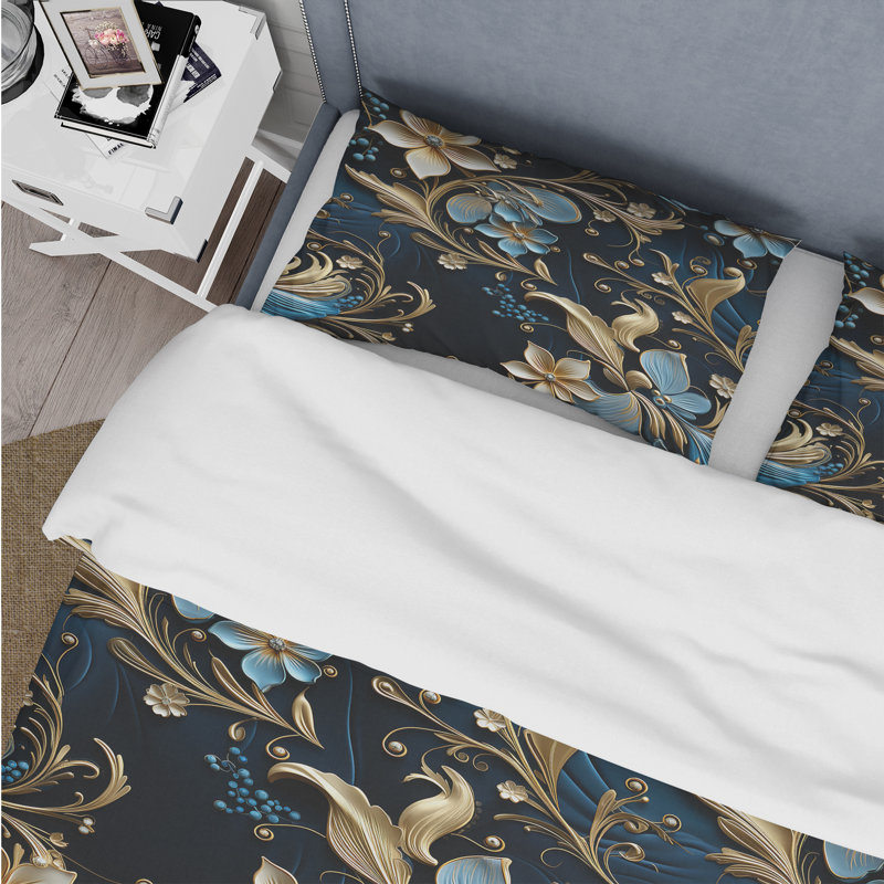 Ensemble de housse de couette Gilded Luxe Paisley Pattern III - Paisley, Housse de couette simple + 1 taie décorative stan