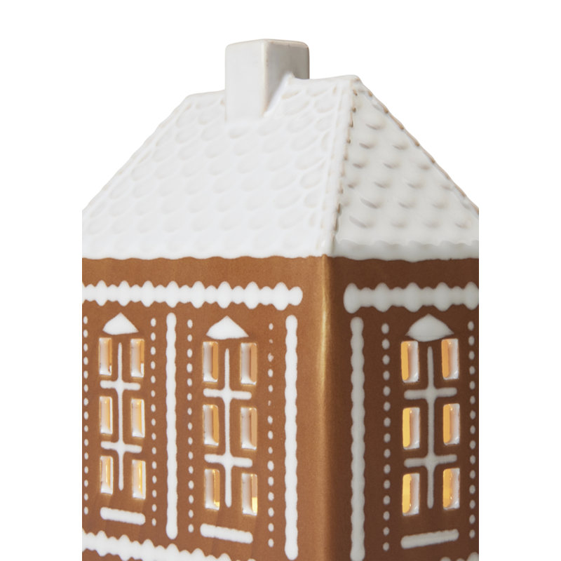 Gingerbread 6.1'' H Stoneware Tabletop Lantern