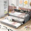 Lit de jour simple TG gris - 2 gigognes, 3, en bois de charge et utile-222879749