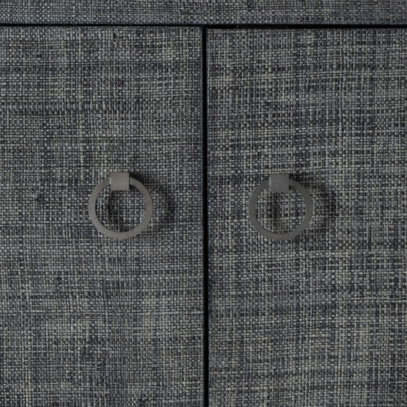 Bar Harbor Raffia 4 Door 70" Sideboard, Navy Blue