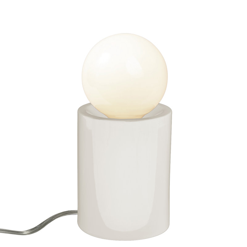 Rachid Ceramic Torchiere Lamp, 11.5" H x 5.5" W x 5.5" D, Gloss White
