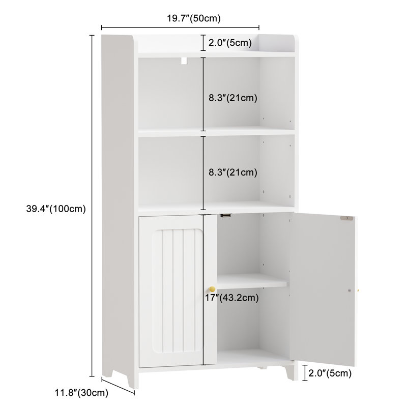  Freestanding Bathroom Cabinet with Adjustable Shelves