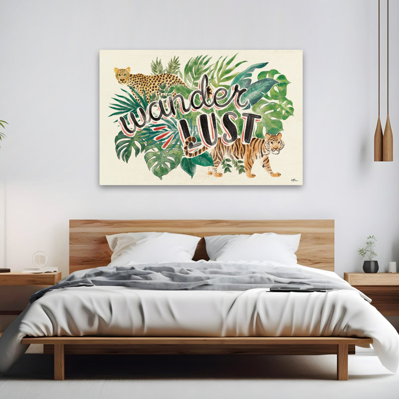 Jungle Vibes VII - Art fougères avec feuilles d'inspiration, H 40 po x l 60 po