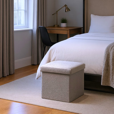 Repose-pieds avec rangement 12 "Grey Boucle Cube