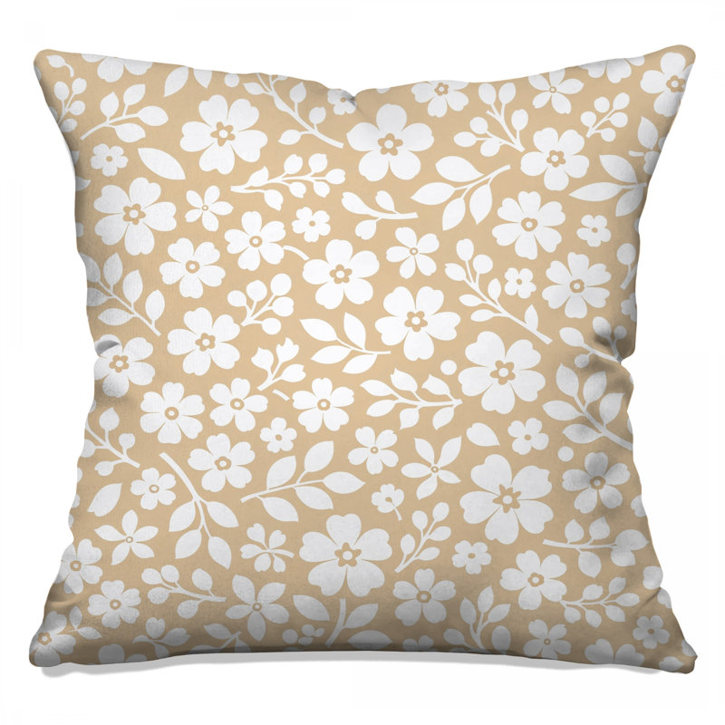 Coussins décoratifs blancs à motif floral, 26 x 26 pouces