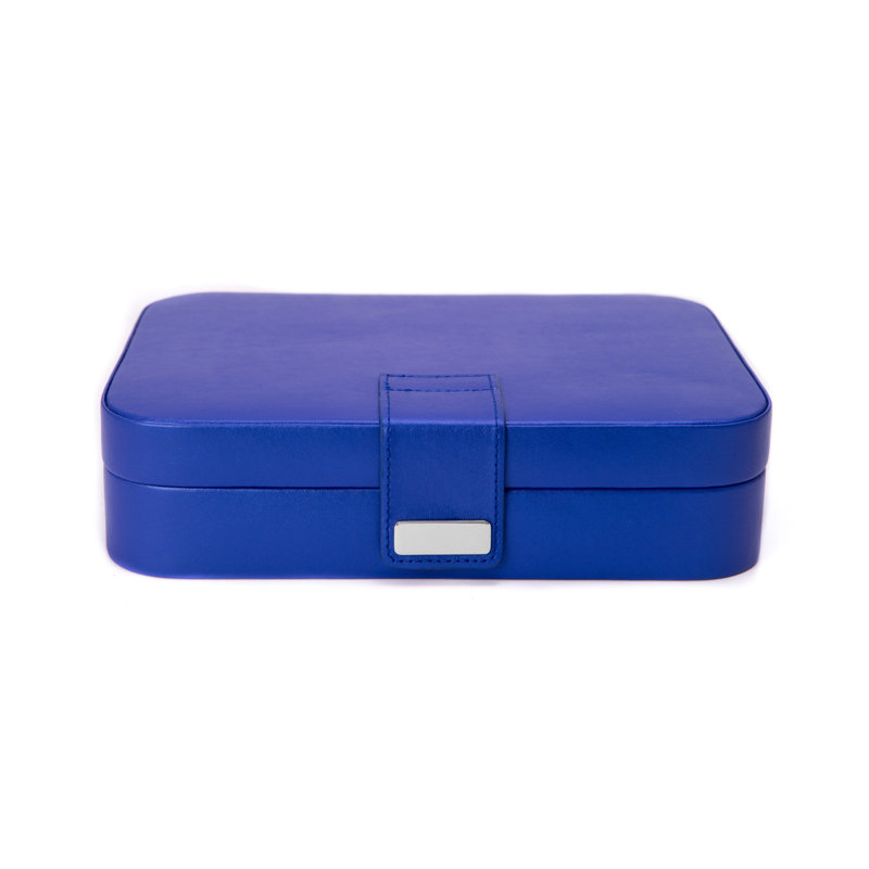 Boîte à bijoux avec boutons de manchette de voyage, Bleu