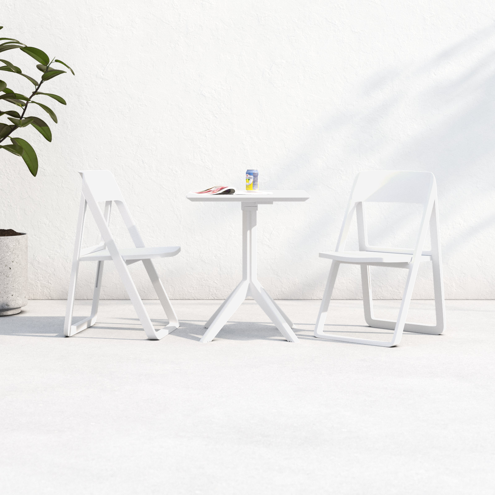 Farrah 24" Patio Bistro Set, White