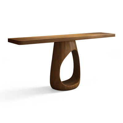 Retro Nut-Brown Solid Wood Console Table