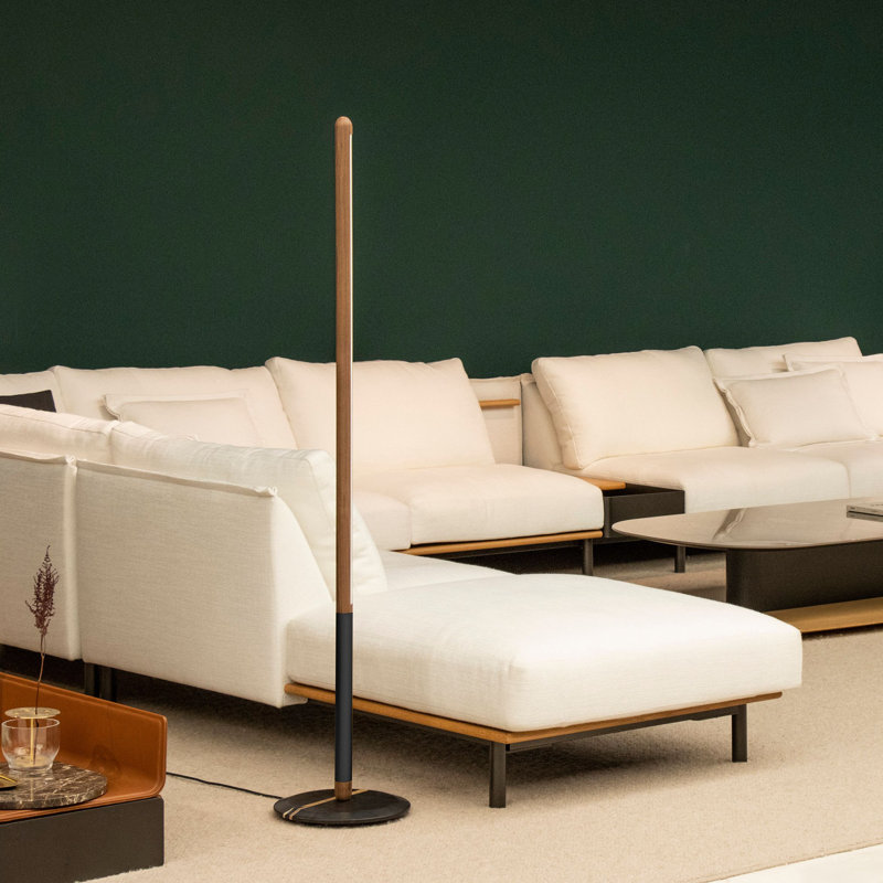 Linea LED Floor Lamp, Gold/Black, Black Ash