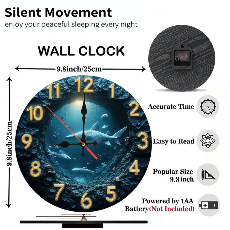 Horloge murale Ocean Shark