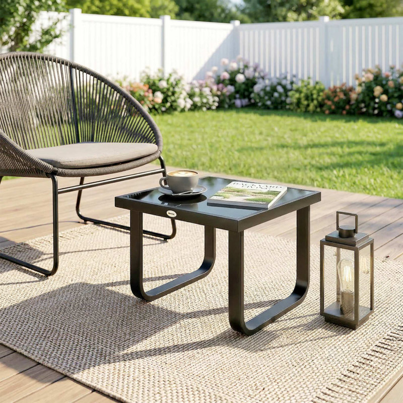 Square Metal Outdoor Coffee Table , 45cm W 45cm D