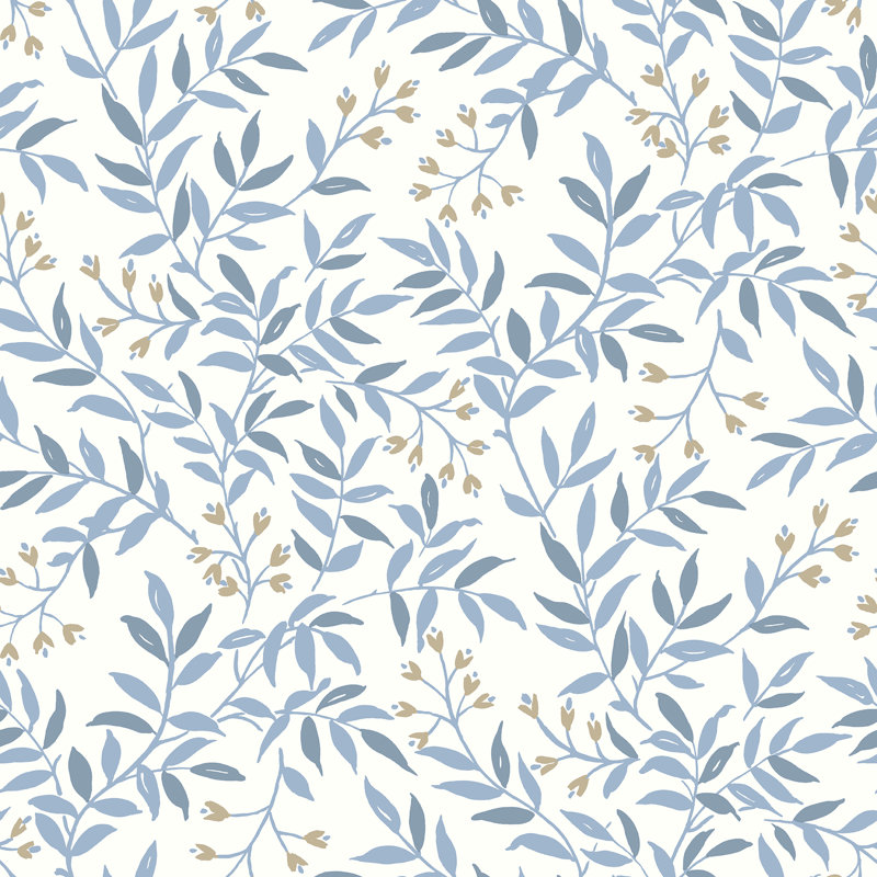 Papier peint Senna Budding Vines, Bleu