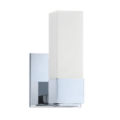 Madison 1-Light Vanity Light with White Glass Shade for Modern Bathrooms