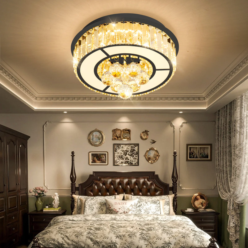 Lustre moderne à DEL 11,8 po, H 7,9 po x l 11,8 po x P 11,8 po, Noir mat