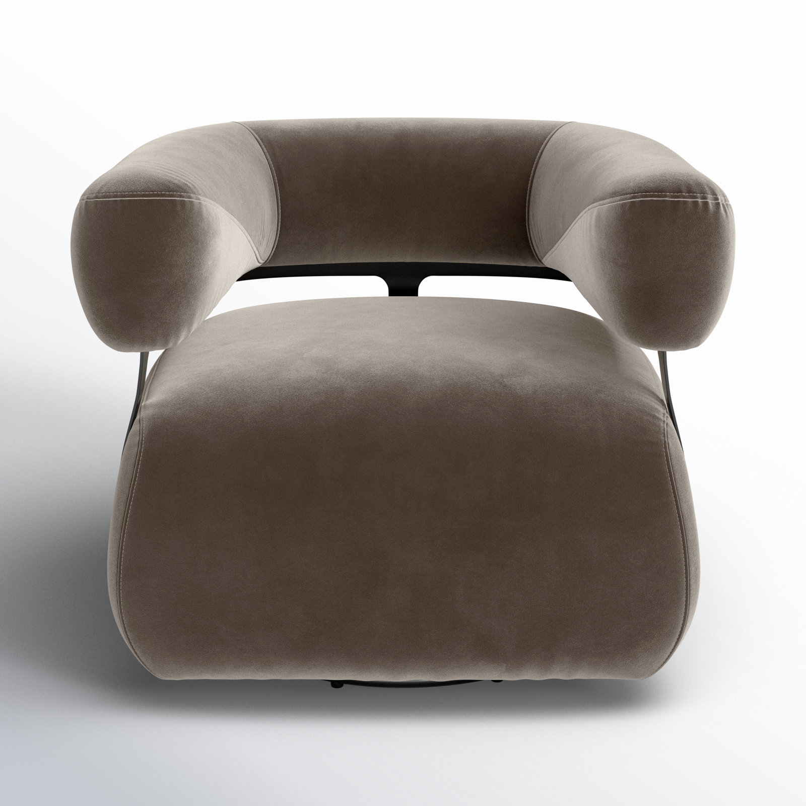Lize Genuine Leather Swivel Barrel Chair, Surrey Fossil