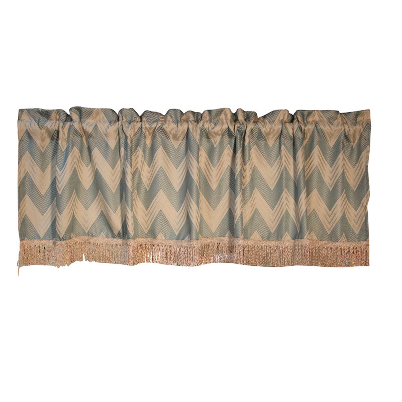 Seiter Chevron Tailored Window Valance, Blue
